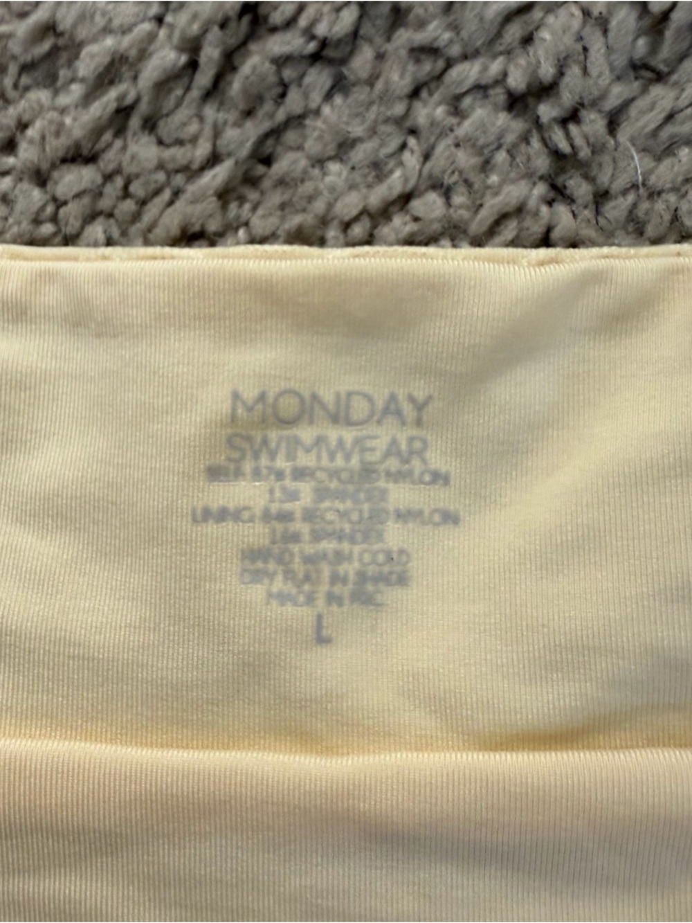 Monday Swimwear High Waisted Bikini Bottom Creme Wave Size Large - Picture 3 of 4